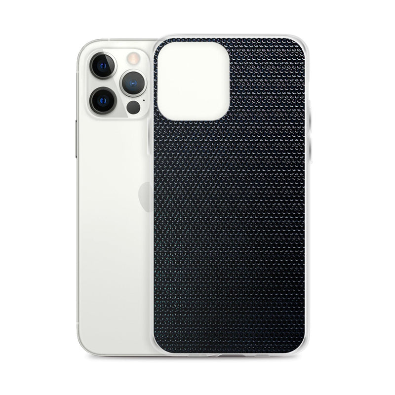 Load image into Gallery viewer, Industrial Dark Back Tech Metal Grid Flexible Clear iPhone Case Bump Resistant Corners CREATIVETECH