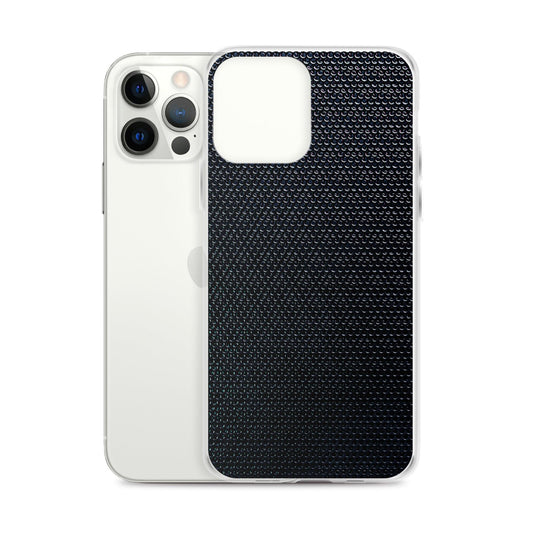 Industrial Dark Back Tech Metal Grid Flexible Clear iPhone Case Bump Resistant Corners CREATIVETECH