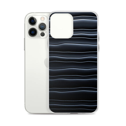 Black Blob Striped Flexible Clear iPhone Case Bump Resistant Corners CREATIVETECH