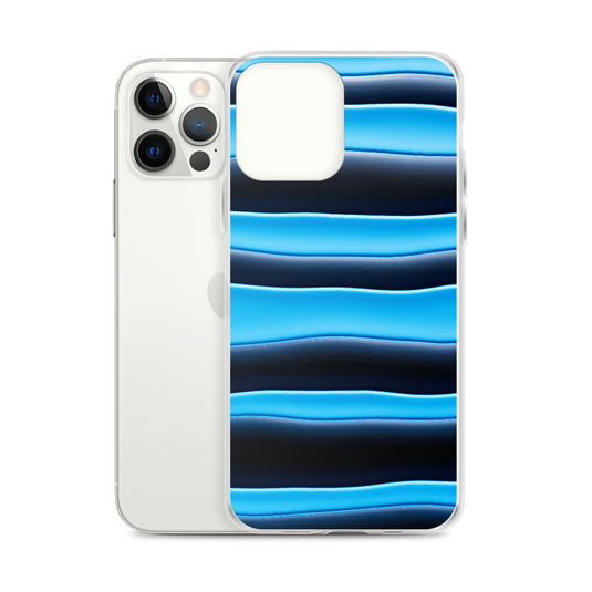 Black Blue Blob Striped Style Flexible Clear iPhone Case Bump Resistant Corners CREATIVETECH