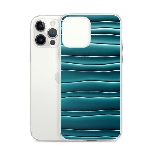Cyan Blue Blob Squishy Style Flexible Clear iPhone Case Bump Resistant Corners CREATIVETECH