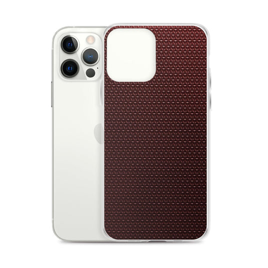 Dark Red Industrial Grid Style Flexible Clear iPhone Case Bump Resistant Corners CREATIVETECH