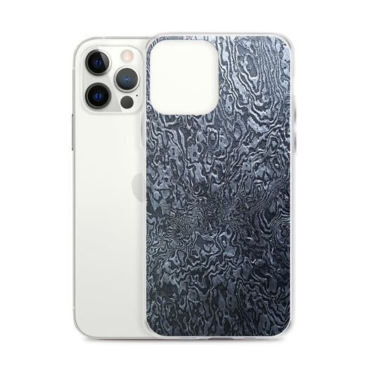 Damascus Steel Industrial Style Dark Grey Black Flexible Clear iPhone Case Bump Resistant Corners CREATIVETECH