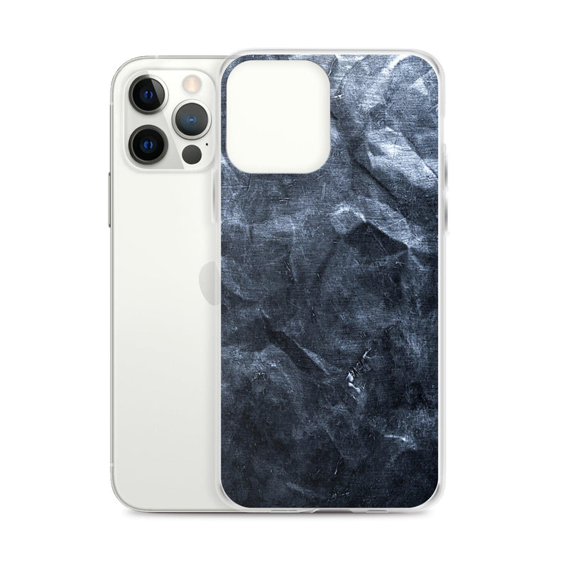 Load image into Gallery viewer, Hammered Dark Metal Industrial Grid Style Flexible Clear iPhone Case Bump Resistant Corners CREATIVETECH