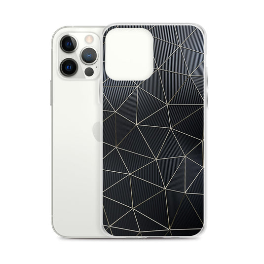 Carbon Fiber Golden Lined Style Flexible Clear iPhone Case Bump Resistant Corners CREATIVETECH