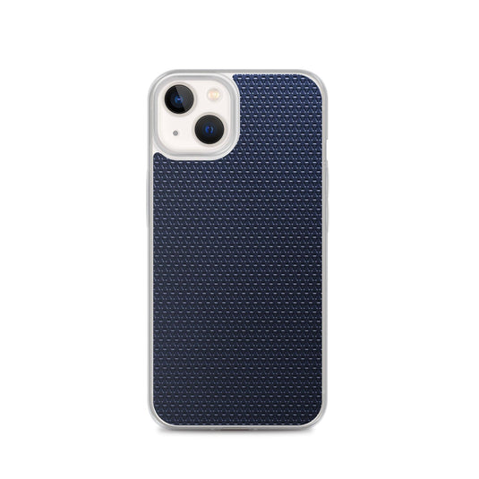 Dark Blue Industrial Rubber Grid Style Flexible Clear iPhone Case Bump Resistant Corners CREATIVETECH