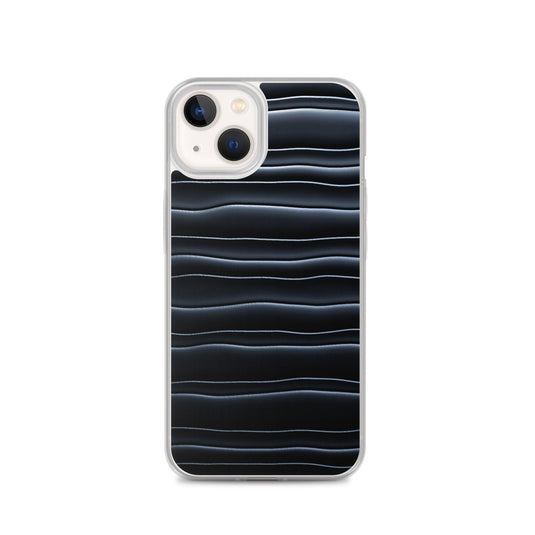 Black Blob Striped Flexible Clear iPhone Case Bump Resistant Corners CREATIVETECH