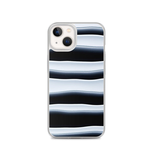 Black White Blob Squishy Style Striped Flexible Clear iPhone Case Bump Resistant Corners CREATIVETECH
