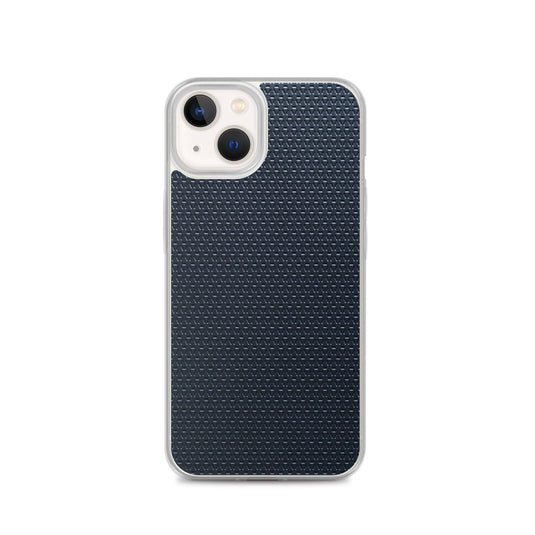 Dark Blue Industrial Grid Style Flexible Clear iPhone Case Bump Resistant Corners CREATIVETECH