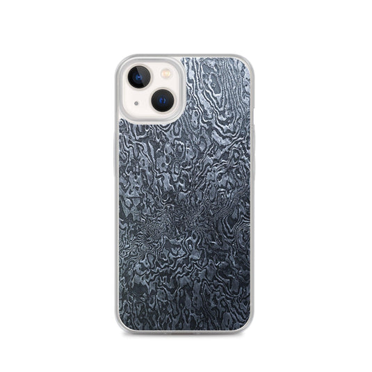 Damascus Steel Industrial Style Dark Grey Black Flexible Clear iPhone Case Bump Resistant Corners CREATIVETECH