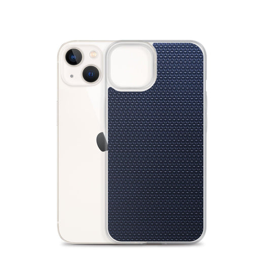 Dark Blue Industrial Rubber Grid Style Flexible Clear iPhone Case Bump Resistant Corners CREATIVETECH