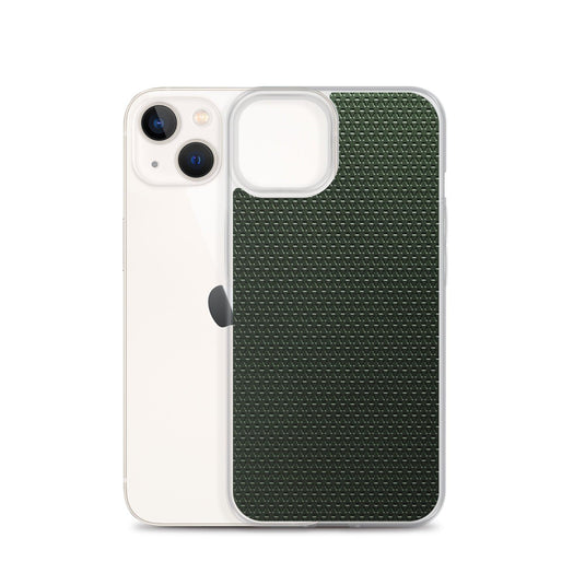 Dark Green Industrial Grid Style Flexible Clear iPhone Case Bump Resistant Corners CREATIVETECH