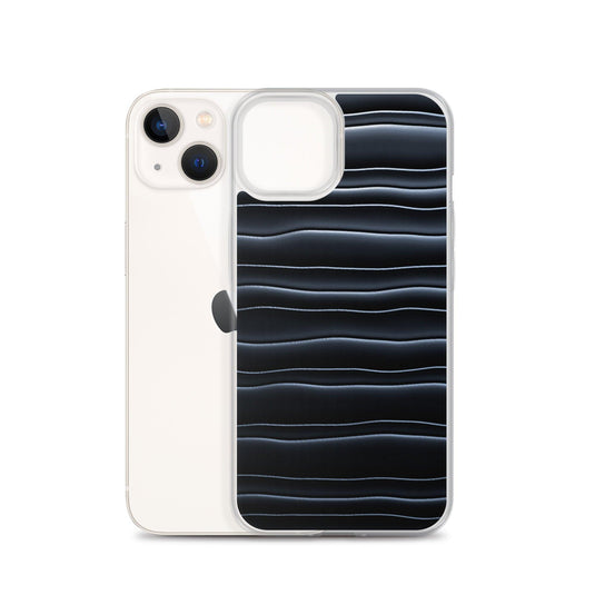 Black Blob Striped Flexible Clear iPhone Case Bump Resistant Corners CREATIVETECH