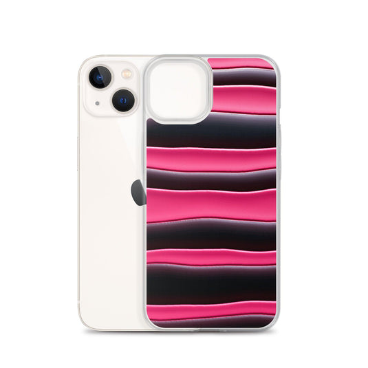 Black Red Pink Blob Striped Style Flexible Clear iPhone Case Bump Resistant Corners CREATIVETECH