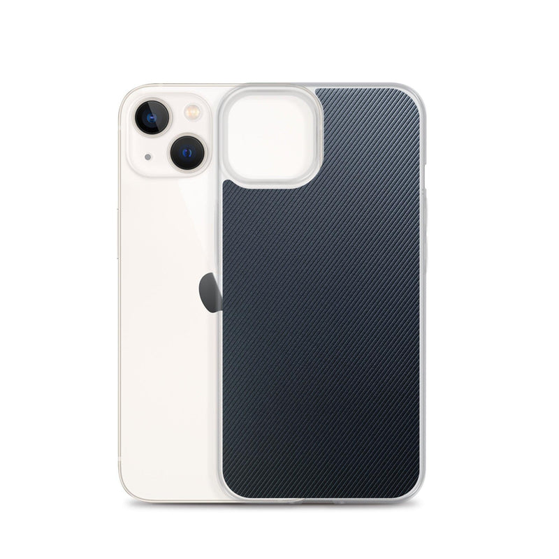 Load image into Gallery viewer, Striped Rubber Industrial Style Dark Grey Black Flexible Clear iPhone Case Bump Resistant Corners CREATIVETECH