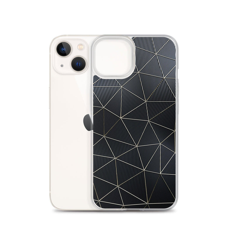 Load image into Gallery viewer, Carbon Fiber Golden Lined Style Flexible Clear iPhone Case Bump Resistant Corners CREATIVETECH