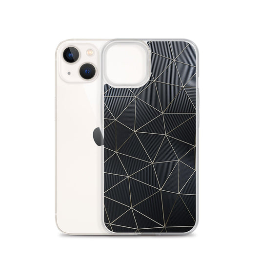 Carbon Fiber Golden Lined Style Flexible Clear iPhone Case Bump Resistant Corners CREATIVETECH