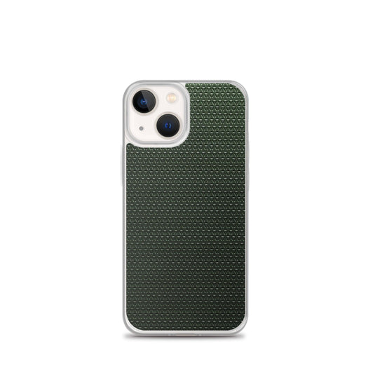 Dark Green Industrial Grid Style Flexible Clear iPhone Case Bump Resistant Corners CREATIVETECH