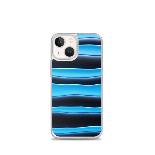 Black Blue Blob Striped Style Flexible Clear iPhone Case Bump Resistant Corners CREATIVETECH