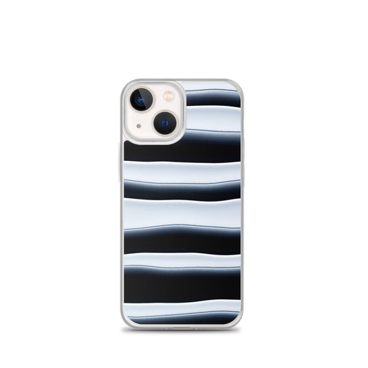 Black White Blob Squishy Style Striped Flexible Clear iPhone Case Bump Resistant Corners CREATIVETECH