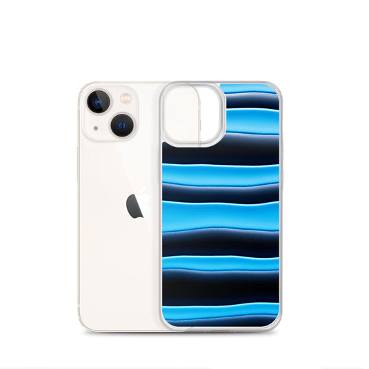 Black Blue Blob Striped Style Flexible Clear iPhone Case Bump Resistant Corners CREATIVETECH