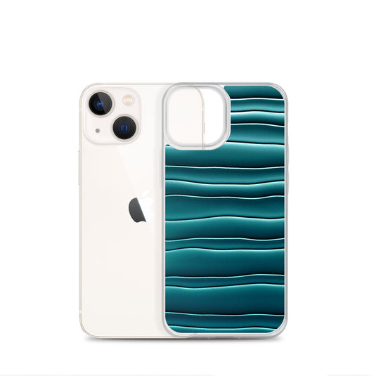 Cyan Blue Blob Squishy Style Flexible Clear iPhone Case Bump Resistant Corners CREATIVETECH