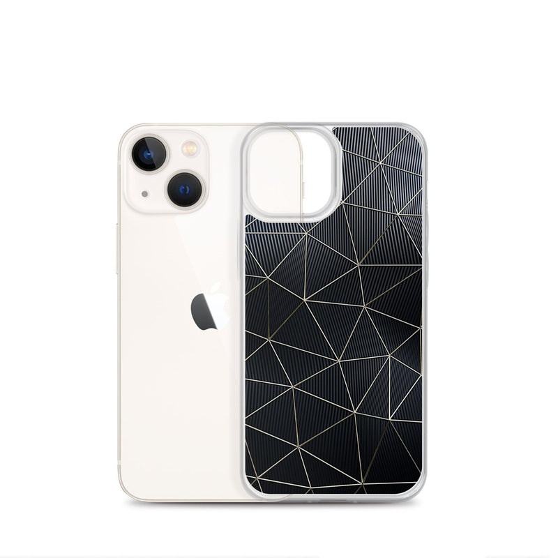 Load image into Gallery viewer, Carbon Fiber Golden Lined Style Flexible Clear iPhone Case Bump Resistant Corners CREATIVETECH