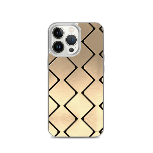 Metal Golden Grid Flexible Clear iPhone Case Bump Resistant Corners CREATIVETECH