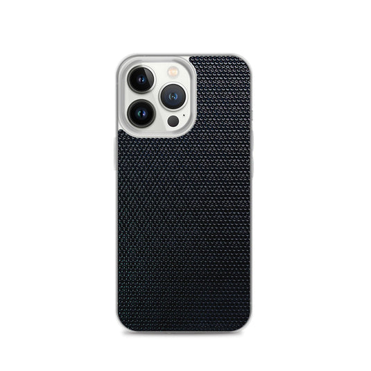 Industrial Dark Back Tech Metal Grid Flexible Clear iPhone Case Bump Resistant Corners CREATIVETECH
