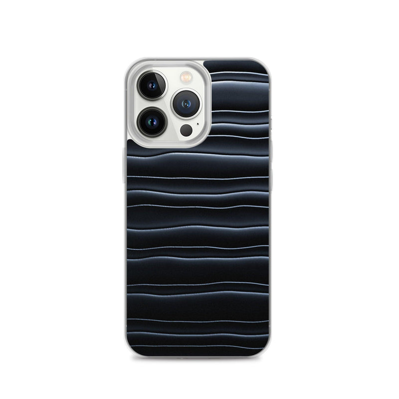Load image into Gallery viewer, Black Blob Striped Flexible Clear iPhone Case Bump Resistant Corners CREATIVETECH
