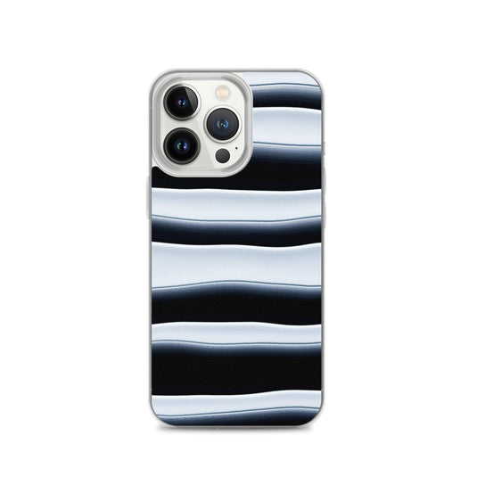 Black White Blob Squishy Style Striped Flexible Clear iPhone Case Bump Resistant Corners CREATIVETECH