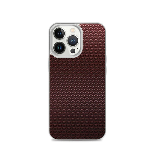 Dark Red Industrial Grid Style Flexible Clear iPhone Case Bump Resistant Corners CREATIVETECH