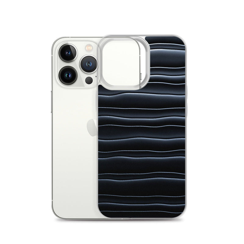 Load image into Gallery viewer, Black Blob Striped Flexible Clear iPhone Case Bump Resistant Corners CREATIVETECH