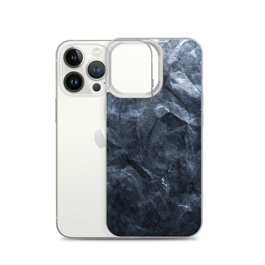 Hammered Dark Metal Industrial Grid Style Flexible Clear iPhone Case Bump Resistant Corners CREATIVETECH