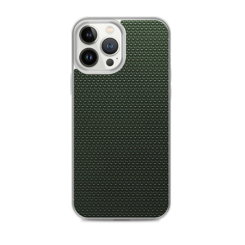Load image into Gallery viewer, Dark Green Industrial Grid Style Flexible Clear iPhone Case Bump Resistant Corners CREATIVETECH