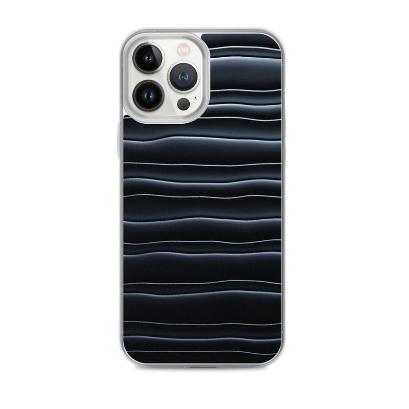 Load image into Gallery viewer, Black Blob Striped Flexible Clear iPhone Case Bump Resistant Corners CREATIVETECH