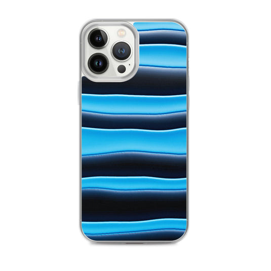 Black Blue Blob Striped Style Flexible Clear iPhone Case Bump Resistant Corners CREATIVETECH