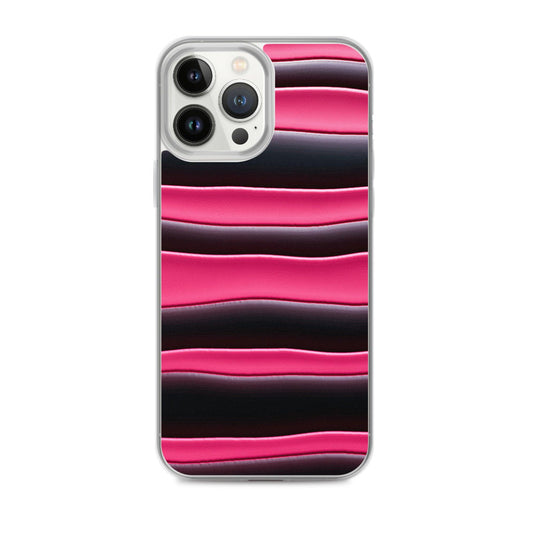 Black Red Pink Blob Striped Style Flexible Clear iPhone Case Bump Resistant Corners CREATIVETECH