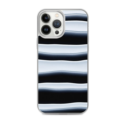 Black White Blob Squishy Style Striped Flexible Clear iPhone Case Bump Resistant Corners CREATIVETECH