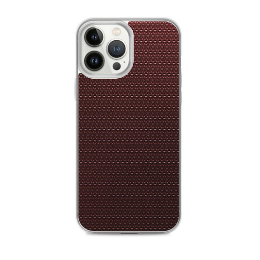 Dark Red Industrial Grid Style Flexible Clear iPhone Case Bump Resistant Corners CREATIVETECH