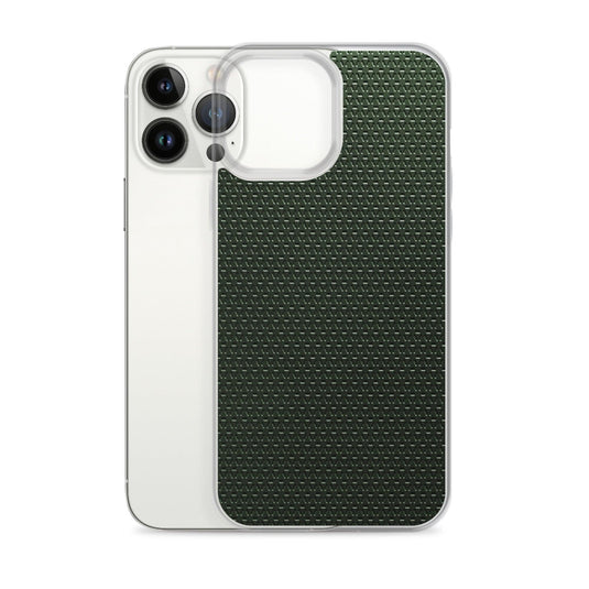 Dark Green Industrial Grid Style Flexible Clear iPhone Case Bump Resistant Corners CREATIVETECH