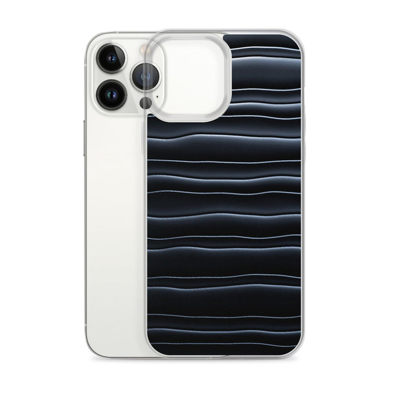 Load image into Gallery viewer, Black Blob Striped Flexible Clear iPhone Case Bump Resistant Corners CREATIVETECH
