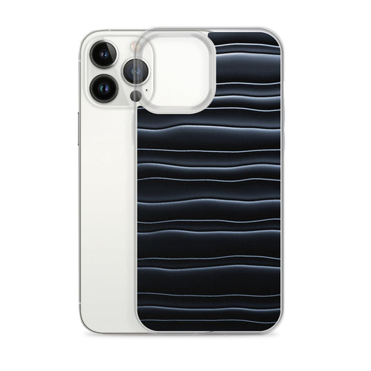Black Blob Striped Flexible Clear iPhone Case Bump Resistant Corners CREATIVETECH