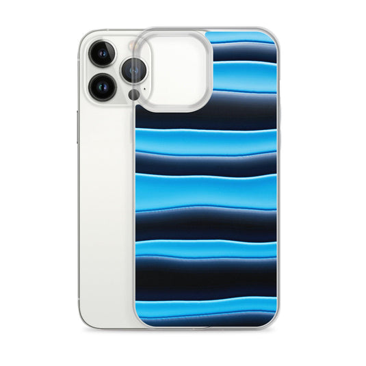 Black Blue Blob Striped Style Flexible Clear iPhone Case Bump Resistant Corners CREATIVETECH