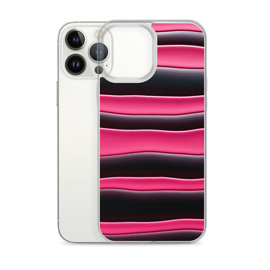 Black Red Pink Blob Striped Style Flexible Clear iPhone Case Bump Resistant Corners CREATIVETECH