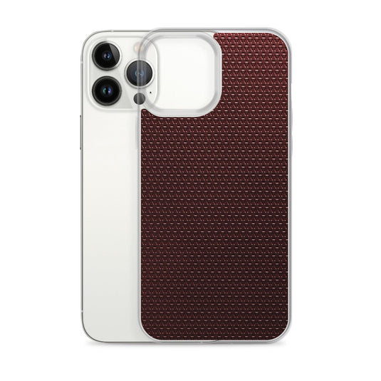 Dark Red Industrial Grid Style Flexible Clear iPhone Case Bump Resistant Corners CREATIVETECH