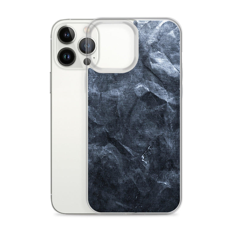 Load image into Gallery viewer, Hammered Dark Metal Industrial Grid Style Flexible Clear iPhone Case Bump Resistant Corners CREATIVETECH