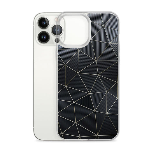 Carbon Fiber Golden Lined Style Flexible Clear iPhone Case Bump Resistant Corners CREATIVETECH