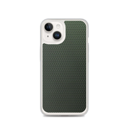 Dark Green Industrial Grid Style Flexible Clear iPhone Case Bump Resistant Corners CREATIVETECH