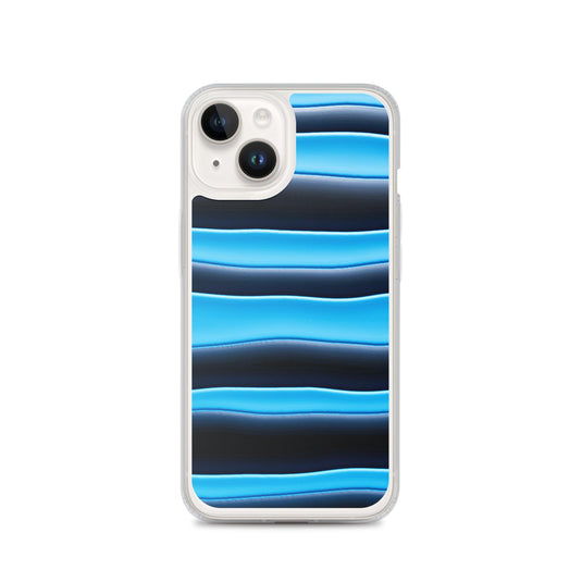 Black Blue Blob Striped Style Flexible Clear iPhone Case Bump Resistant Corners CREATIVETECH